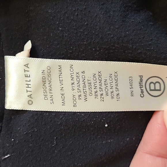 Athleta Peak Hybrid Fleece lined 3 pocket tights womens size M - Picture 10 of 11